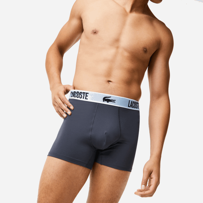 negro gris oscuro blanco shq VVL0A1561 hombres Lacoste Pack de 3 calzoncillos de punto de poliéster reciclado