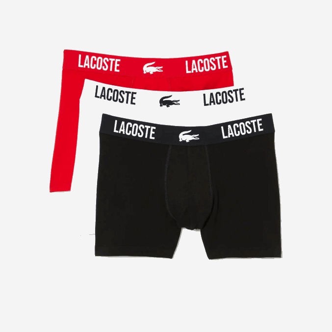 negro rojo blanco tr2 VVL0A1548 hombres Lacoste Pack de 3 calzoncillos bóxer de cocodrilo en contraste con la marca
