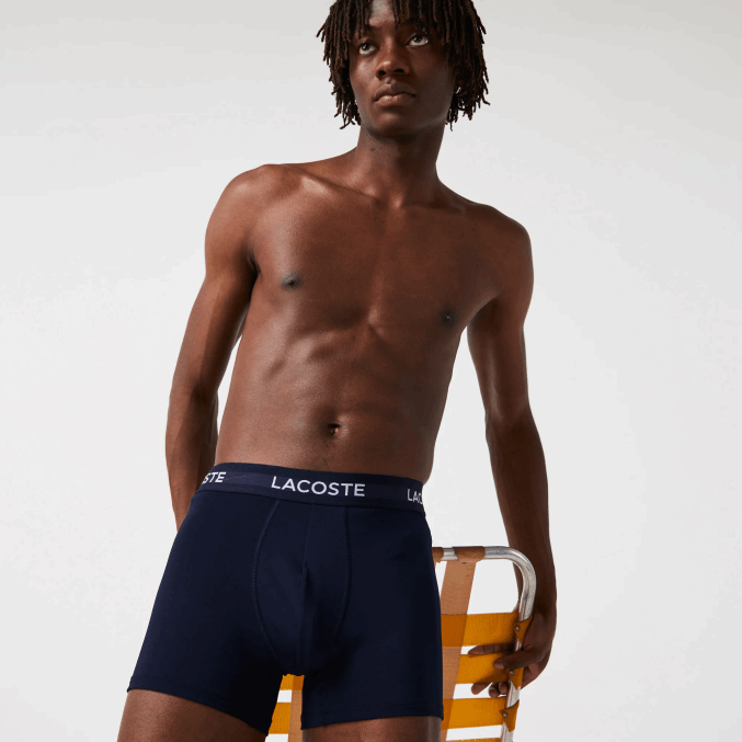 vuc azul marino VVL0A1463 hombres Lacoste Pack de 3 calzoncillos de microfibra