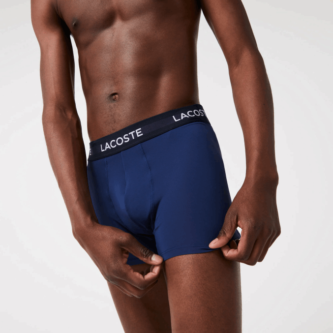 vuc azul marino VVL0A1463 hombres Lacoste Pack de 3 calzoncillos de microfibra