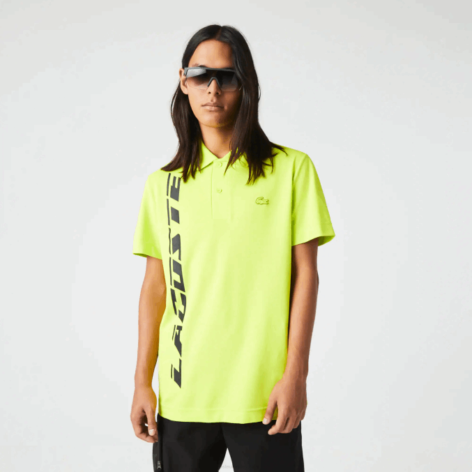amarillo 90v VVL0A627 hombres Lacoste polo de piqué de corte regular con logo