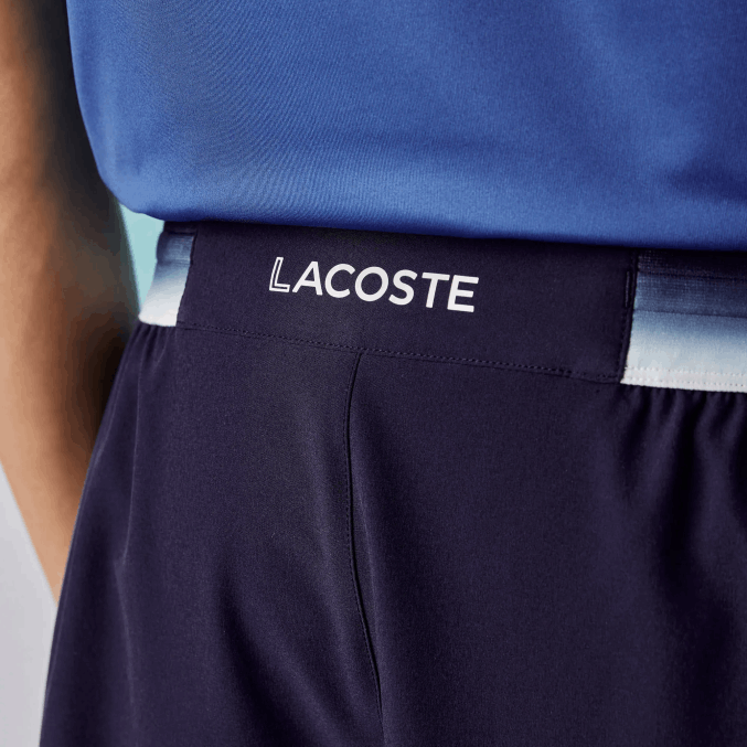 azul 78x VVL0A1532 hombres Lacoste shorts elásticos ligeros sport x novak djokovic