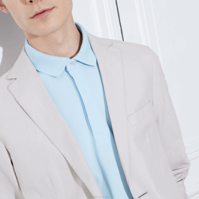 azul claro t01 VVL0A632 hombres Lacoste polo de piqué de algodón elástico smart paris