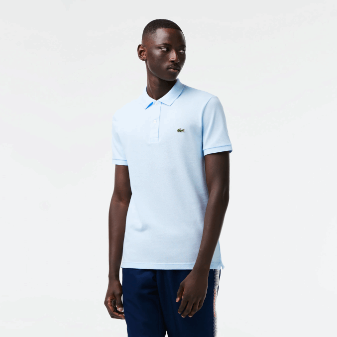 azul claro t01 VVL0A806 hombres Lacoste polo original l.12.12 slim fit