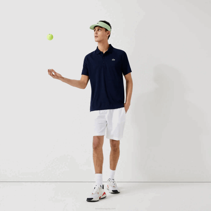 azul marino 166 VVL0A166 hombres Lacoste polo deportivo transpirable resistente a la abrasión interlock