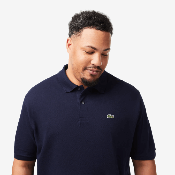 azul marino 166 VVL0A189 hombres Lacoste polo de algodón petit piqué - tallas grandes - alto