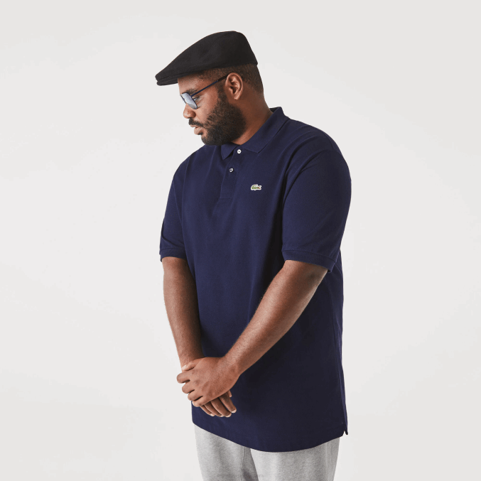 azul marino 166 VVL0A189 hombres Lacoste polo de algodón petit piqué - tallas grandes - alto