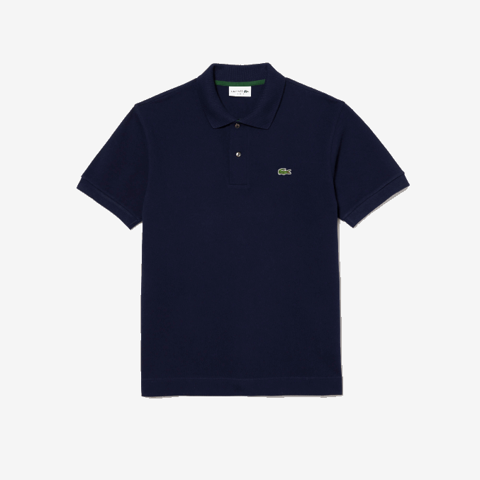 azul marino 166 VVL0A250 hombres Lacoste polo original l.12.12 con piqué de algodón grueso