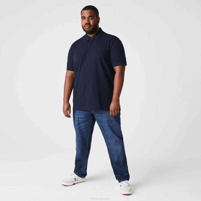 azul marino 166 VVL0A611 hombres Lacoste polo de piqué de algodón elástico smart paris