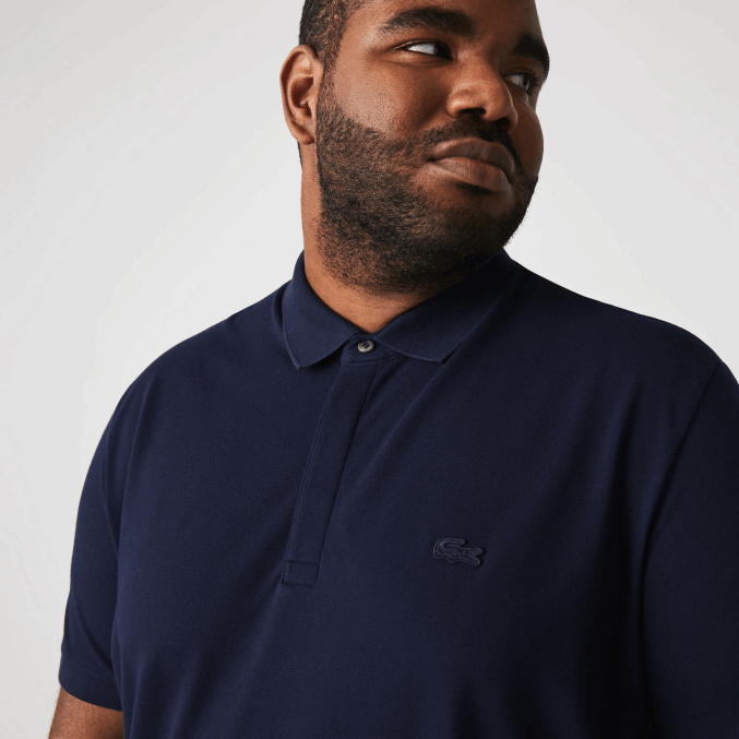 azul marino 166 VVL0A611 hombres Lacoste polo de piqué de algodón elástico smart paris
