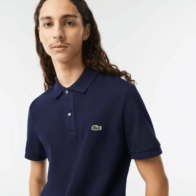 azul marino 166 VVL0A685 hombres Lacoste polo original l.12.12 slim fit