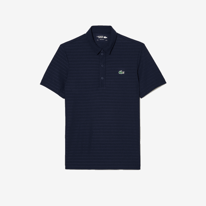 azul marino 166 VVL0A70 hombres Lacoste polo de golf transpirable con textura deportiva