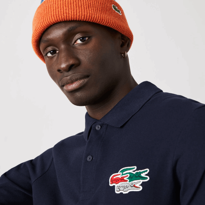 azul marino 166 VVL0A917 hombres Lacoste polo regular fit de algodón orgánico