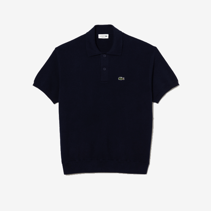 azul marino 423 VVL0A440 hombres Lacoste polo a rayas de algodón orgánico