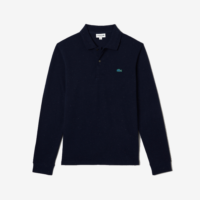 azul marino 7cg VVL0A704 hombres Lacoste polo de corte clásico con estampado moteado