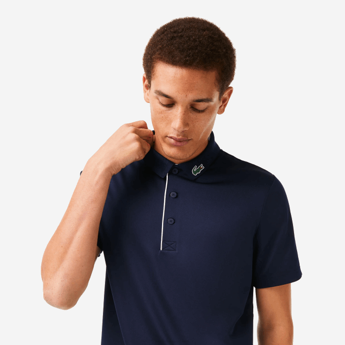 azul marino blanco 525 VVL0A596 hombres Lacoste polo de golf de punto deportivo