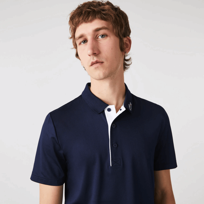 azul marino blanco 525 VVL0A596 hombres Lacoste polo de golf de punto deportivo