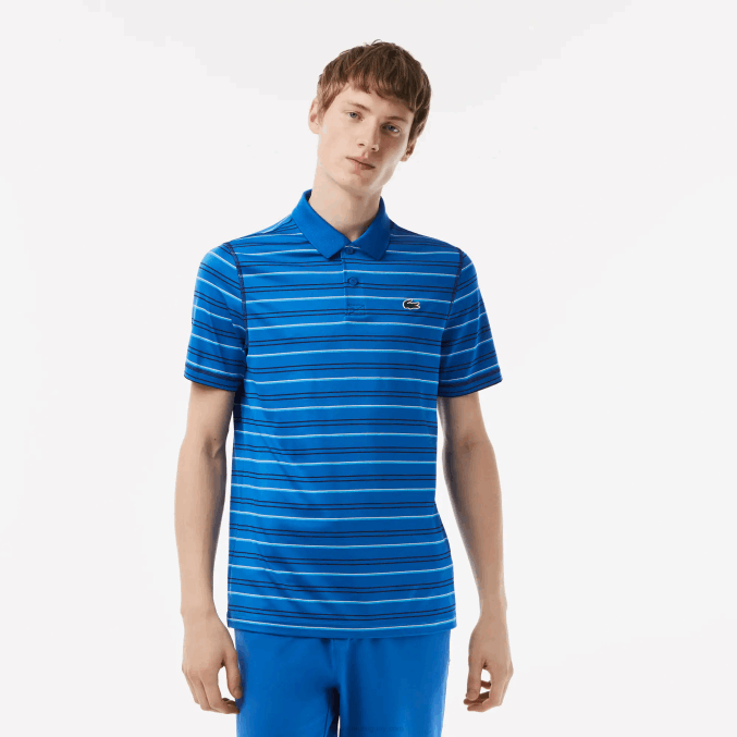 azul marino blanco xip VVL0A115 hombres Lacoste polo de rayas de poliéster reciclado de golf