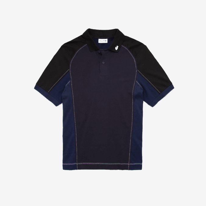 azul marino negro 7w4 VVL0A692 hombres Lacoste polo heritage de minipiqué elástico de ajuste regular