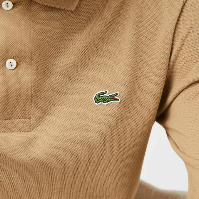 beige 02s VVL0A1221 hombres Lacoste polo de manga larga original l.12.12