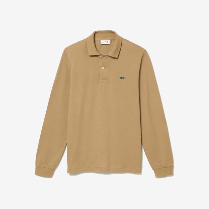 beige 02s VVL0A1221 hombres Lacoste polo de manga larga original l.12.12