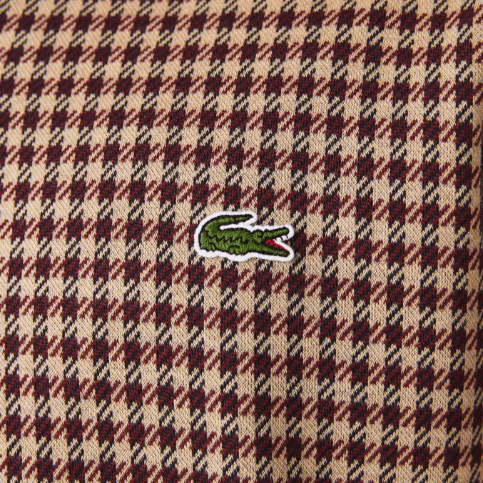 beige azul marino burdeos v40 VVL0A924 hombres Lacoste polo de corte holgado con estampado de tartán