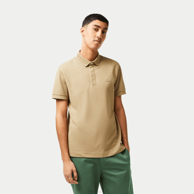 beige cb8 VVL0A124 hombres Lacoste polo de piqué de algodón elástico smart paris