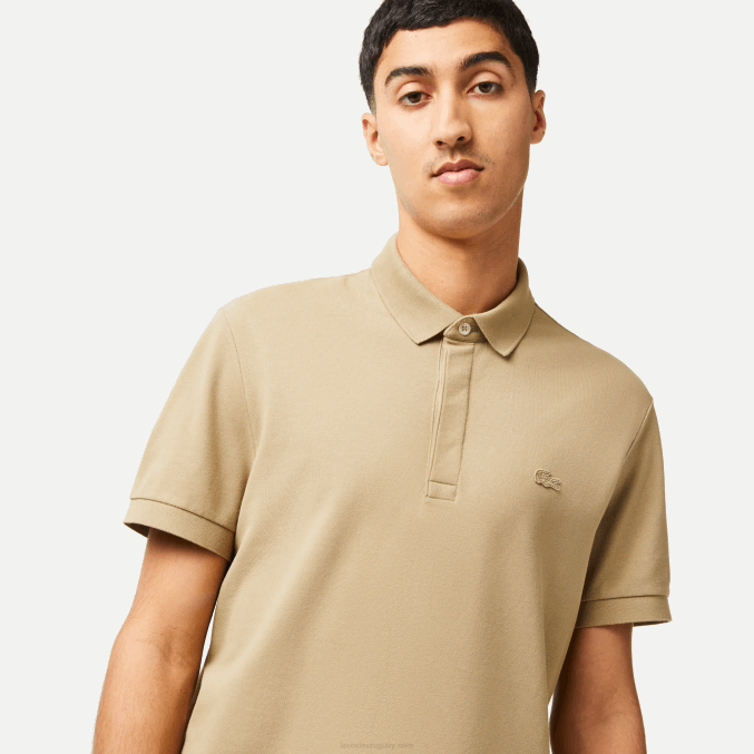 beige cb8 VVL0A124 hombres Lacoste polo de piqué de algodón elástico smart paris