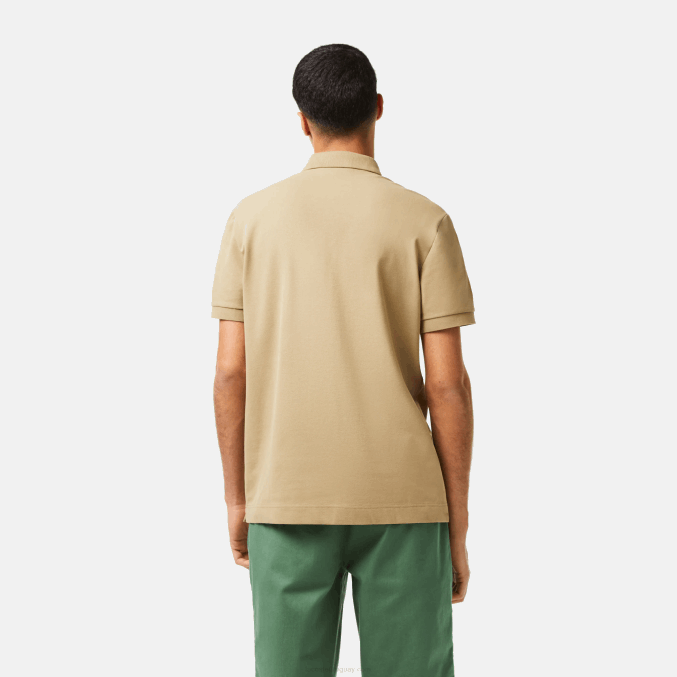 beige cb8 VVL0A124 hombres Lacoste polo de piqué de algodón elástico smart paris