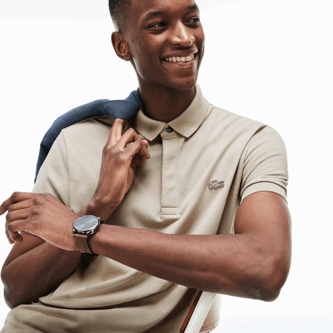 beis ae0 VVL0A79 hombres Lacoste polo de piqué de algodón elástico smart paris