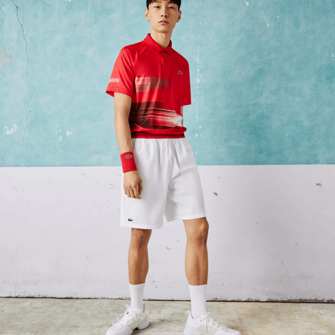 blanco 001 VVL0A1533 hombres Lacoste shorts elásticos ligeros sport x novak djokovic