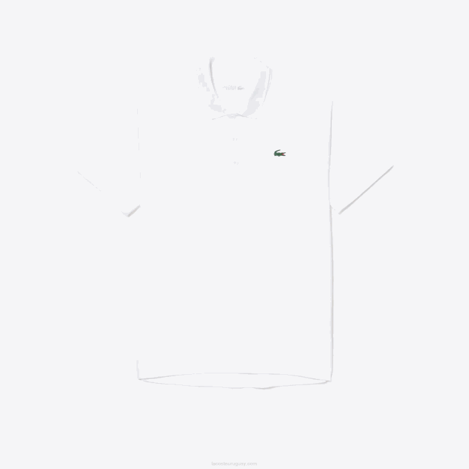 blanco 001 VVL0A164 hombres Lacoste polo deportivo transpirable resistente a la abrasión interlock