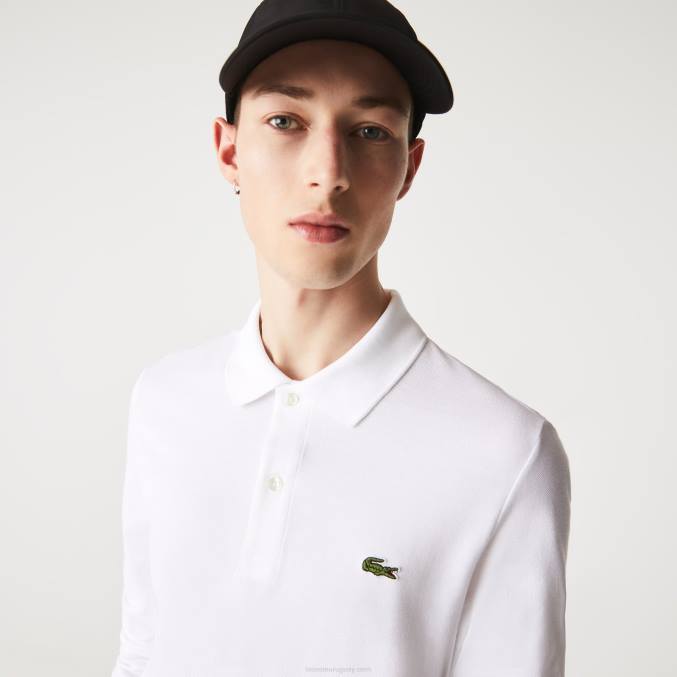 blanco 001 VVL0A686 hombres Lacoste Polo slim fit de petit piqué