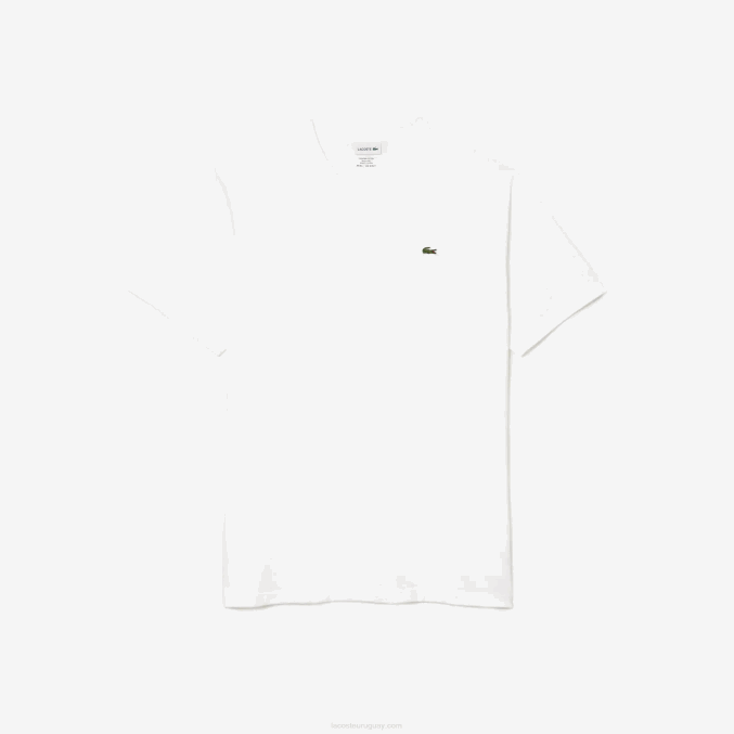blanco 001 VVL0A707 hombres Lacoste polo de algodón con cuello de pico de canalé regular fit (talla grande)