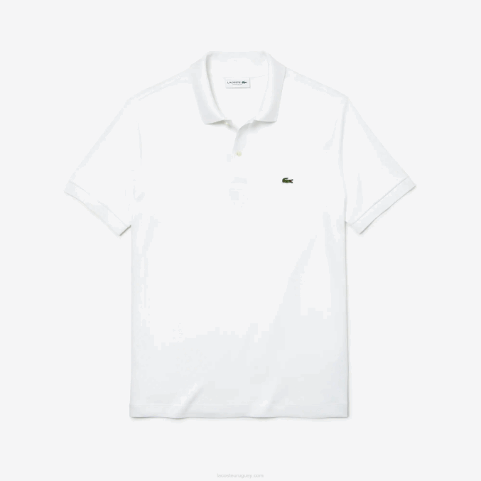 blanco 001 VVL0A802 hombres Lacoste polo de algodón pima regular fit