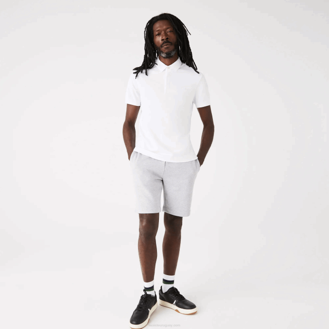 blanco 001 VVL0A80 hombres Lacoste polo de piqué de algodón elástico smart paris