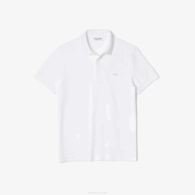 blanco 001 VVL0A80 hombres Lacoste polo de piqué de algodón elástico smart paris