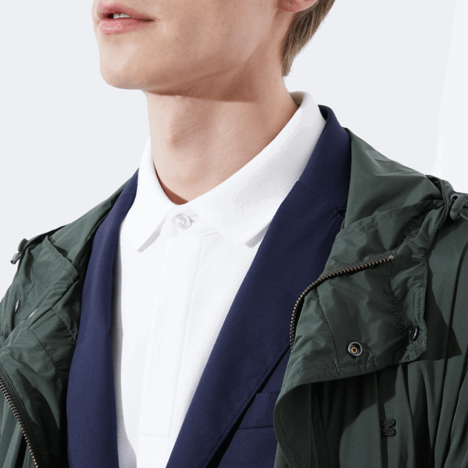 blanco 001 VVL0A80 hombres Lacoste polo de piqué de algodón elástico smart paris