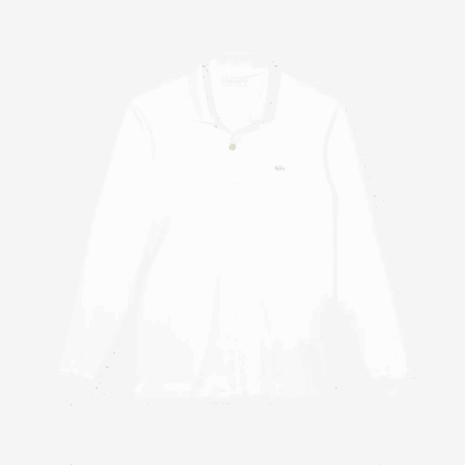 blanco 001 VVL0A859 hombres Lacoste polo de manga larga de algodón pima regular fit