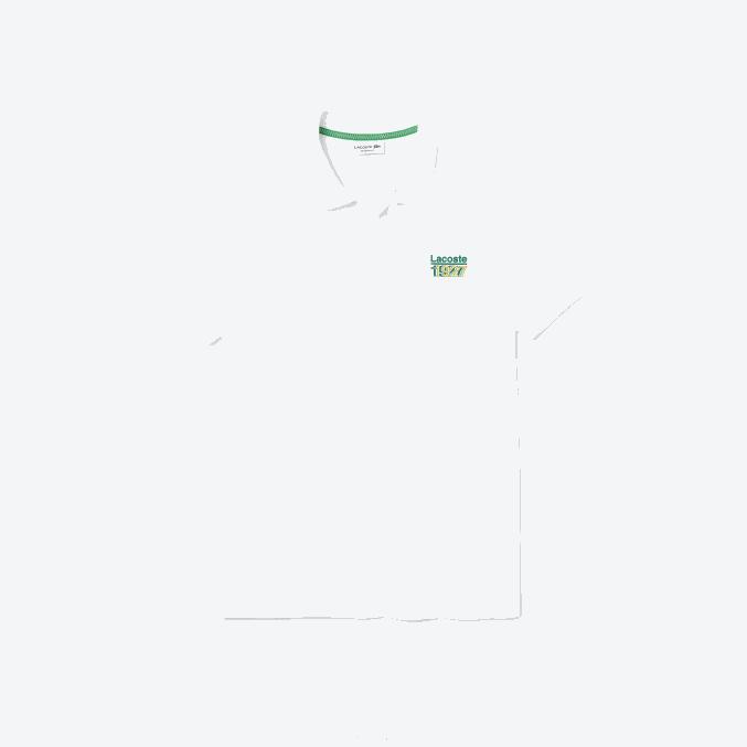 blanco 001 VVL0A913 hombres Lacoste polo de corte regular de piqué de algodón con insignia