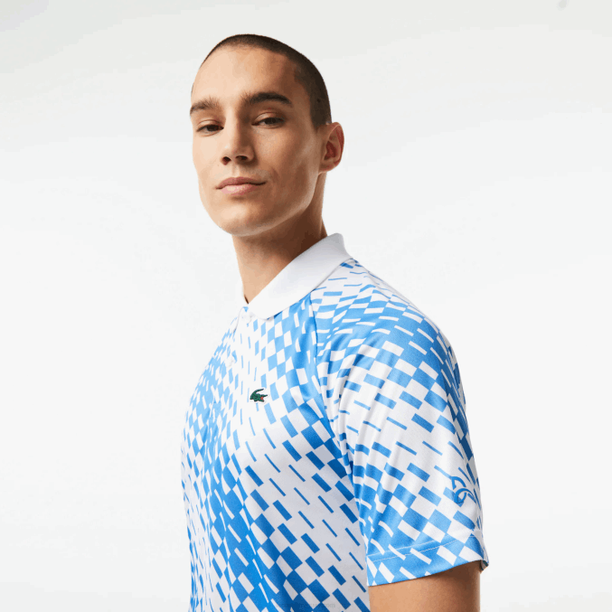 blanco azul ga7 VVL0A109 hombres Lacoste tenis x novak djokovic versión fan polo