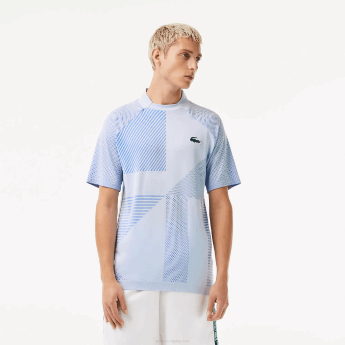 blanco azul lmq VVL0A772 hombres Lacoste Polo de tenis sport slim fit sin costuras