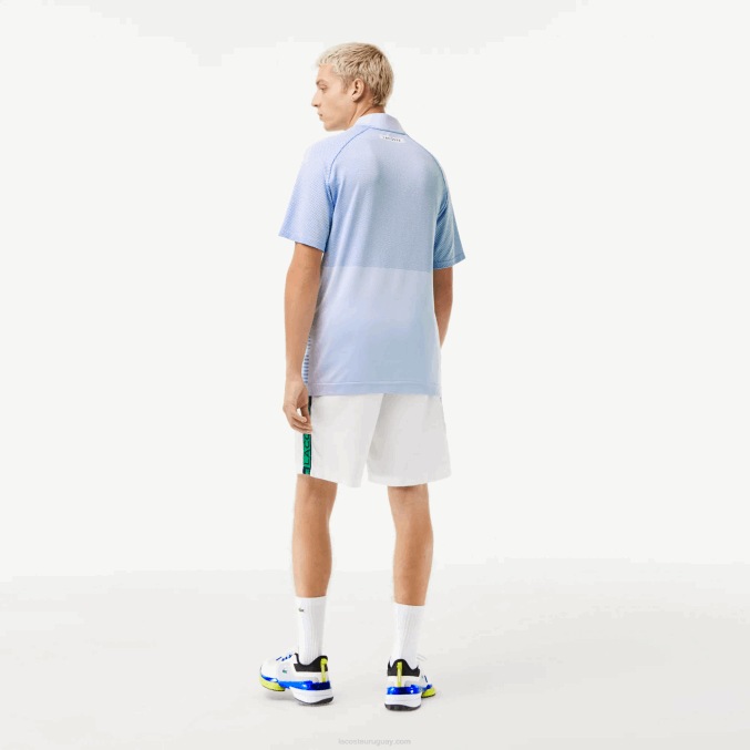 blanco azul lmq VVL0A772 hombres Lacoste Polo de tenis sport slim fit sin costuras