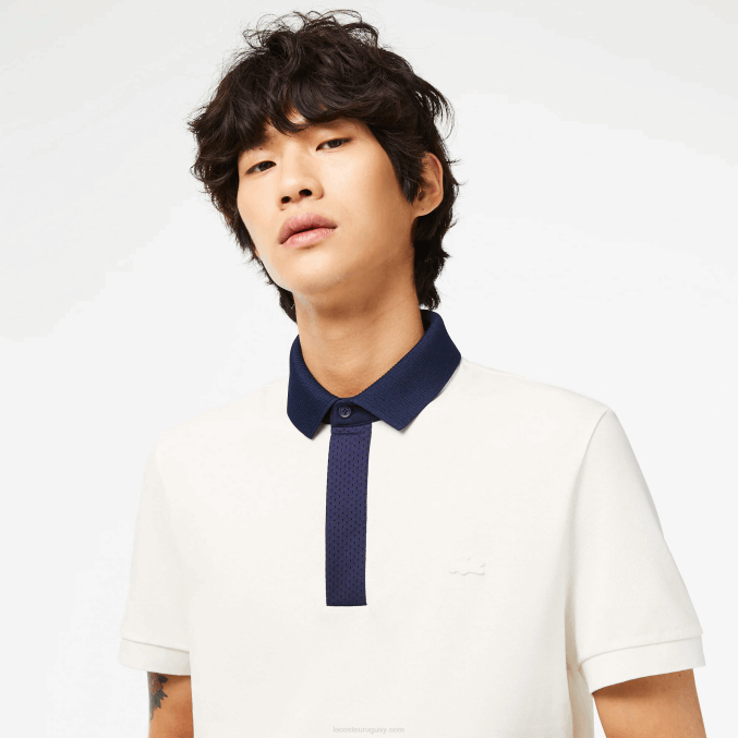 blanco azul marino ev0 VVL0A194 hombres Lacoste polo de piqué de algodón orgánico smart paris
