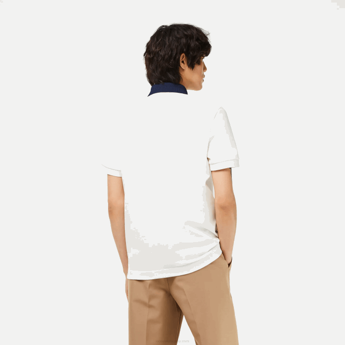 blanco azul marino ev0 VVL0A194 hombres Lacoste polo de piqué de algodón orgánico smart paris