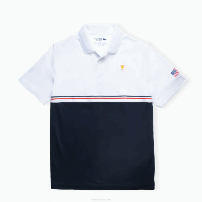 blanco azul marino rojo t56 VVL0A1218 hombres Lacoste polo deportivo copa presidentes
