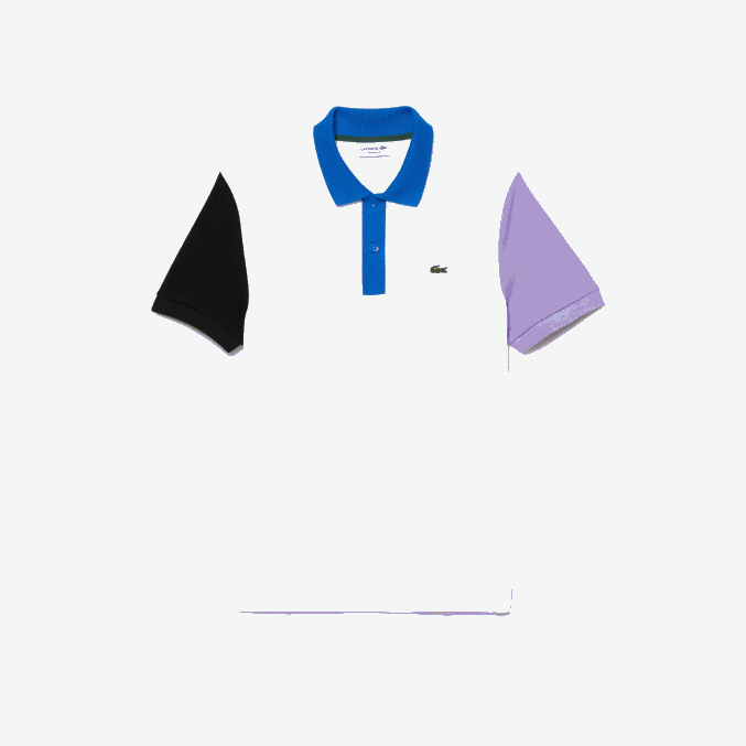 blanco negro violeta azul luc VVL0A559 hombres Lacoste polo de petit piqué de algodón con bloques de color de corte regular