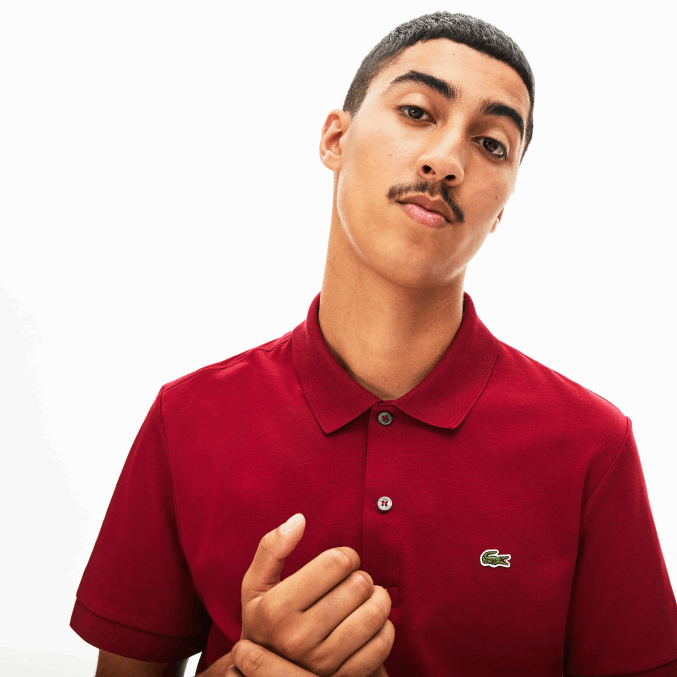 burdeos 476 VVL0A258 hombres Lacoste polo de algodón pima regular fit