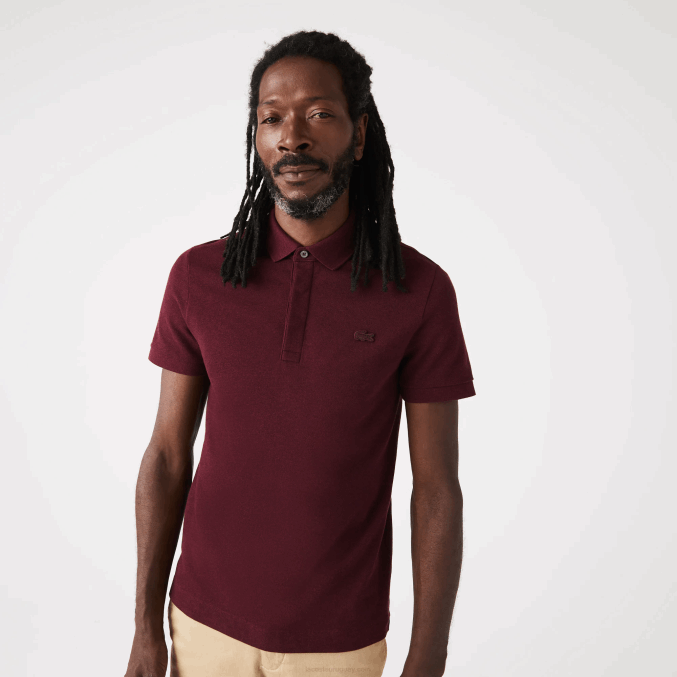 burdeos sxl VVL0A764 hombres Lacoste polo de piqué de algodón elástico smart paris