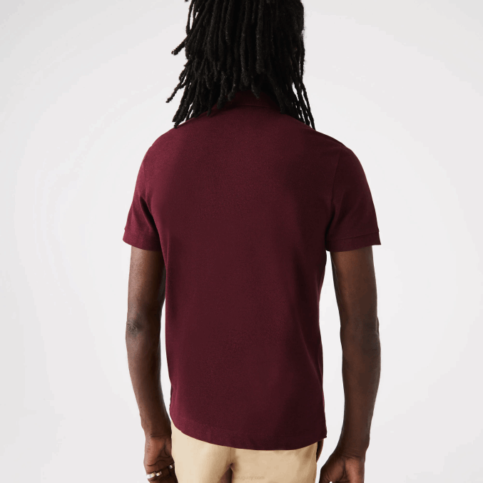 burdeos sxl VVL0A764 hombres Lacoste polo de piqué de algodón elástico smart paris